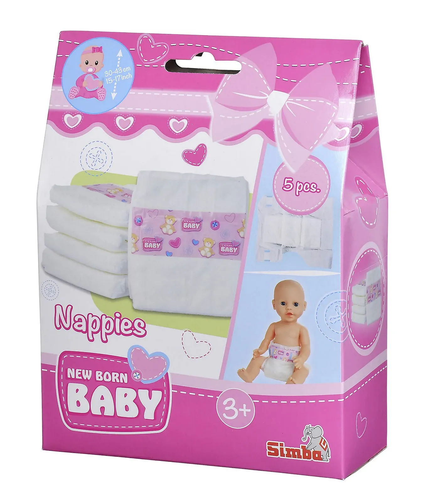 Набір підгузків для ляльок New Born Baby 38-43 см 5 шт., фото №5 Набір підгузків для ляльок New Born Baby 38-43 см 5 шт., фото №5