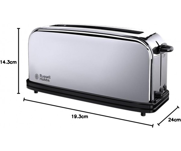 Russell Hobbs Тостер Chester 1000Вт метал довгі слоти сріблястий, фото №6