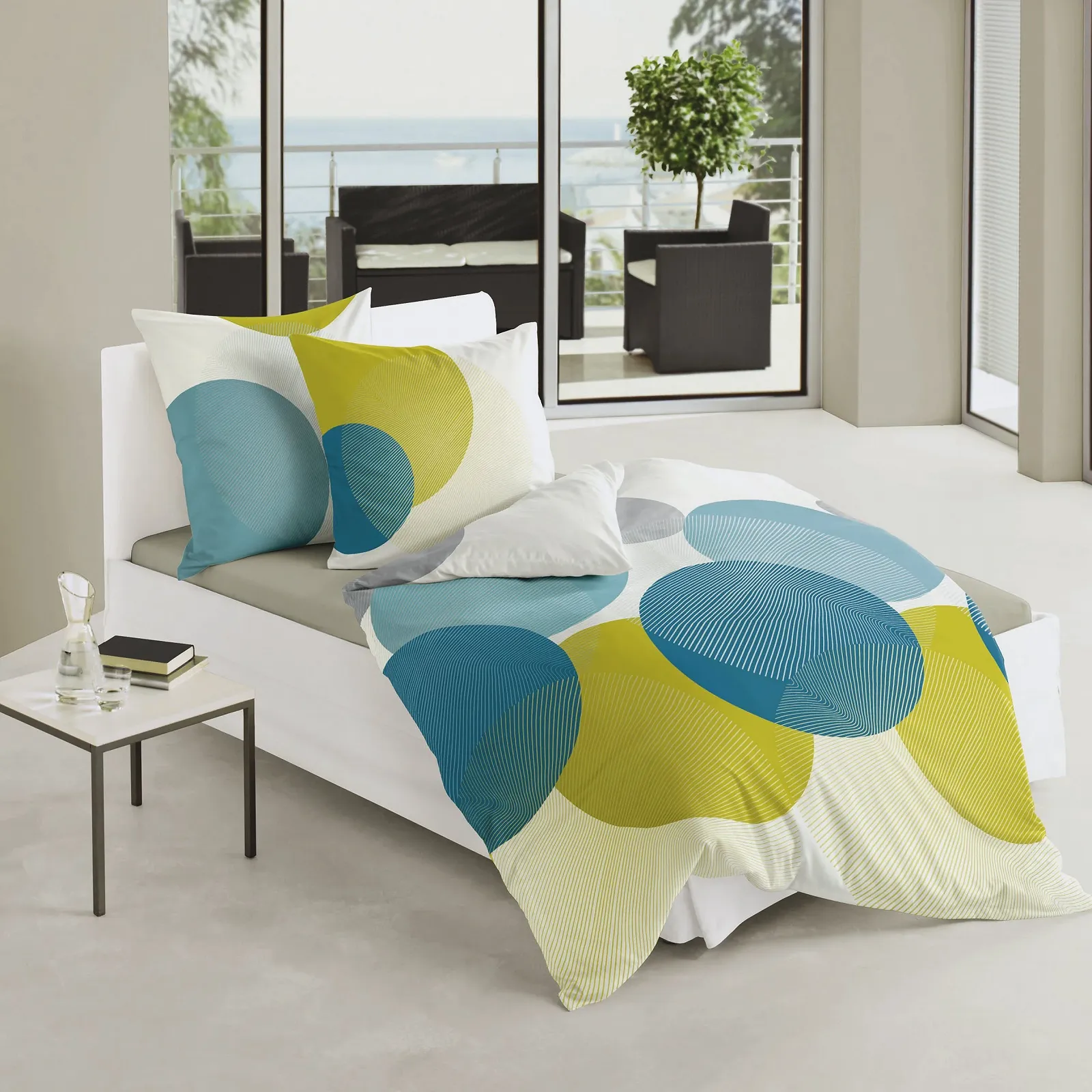 Постільна білизна Bierbaum Maco Satin Petrol 155 x 220 см та 80 x 80 см Petrol, фото №2