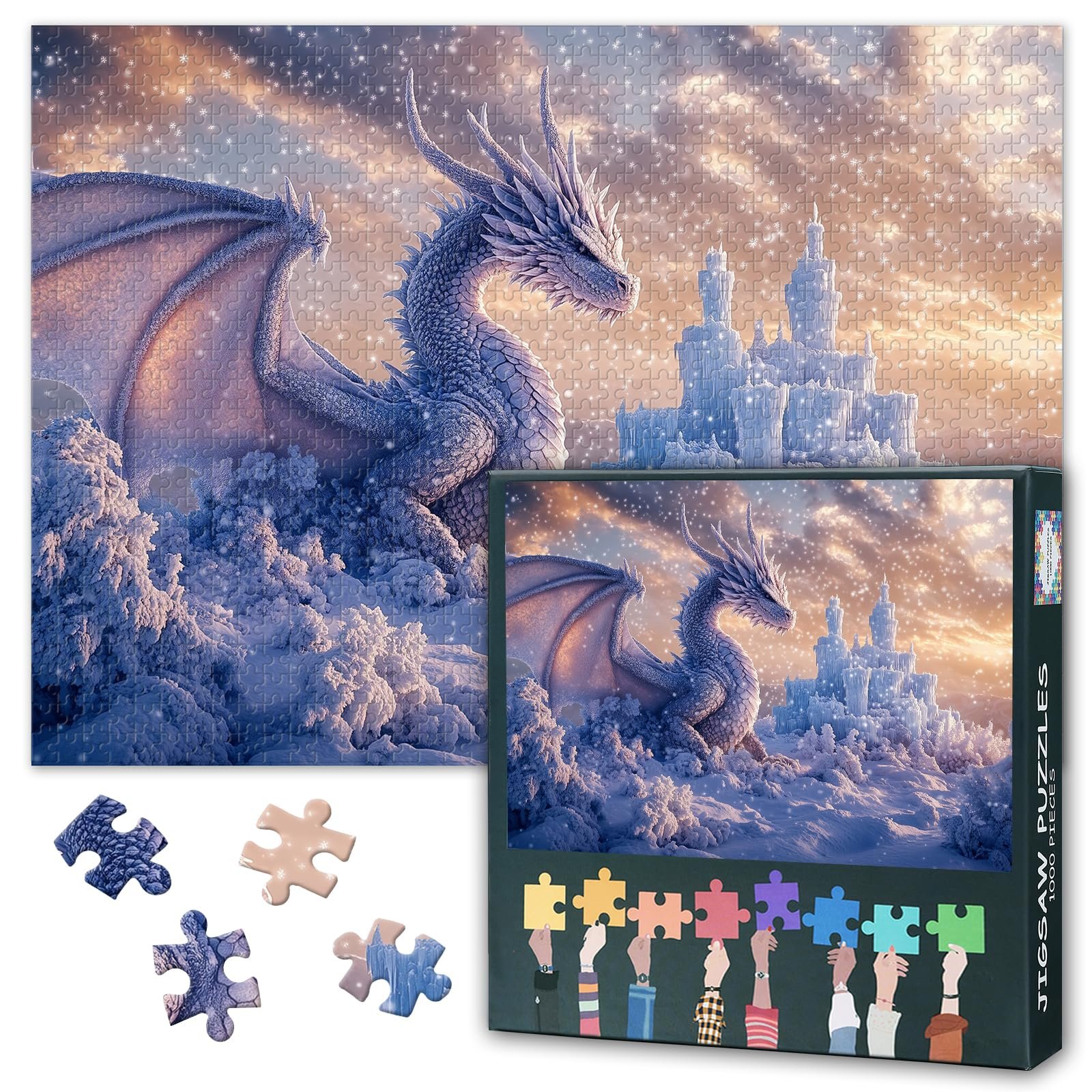 Пазл Fantasy Series Ice Dragon 1000 елементів 70 x 50 см Сніговий замок, фото №1