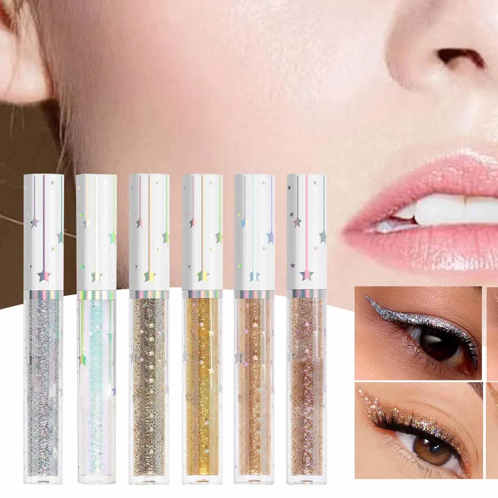 Рідка Підводка для очей з блискітками znutc, набір з для макіяжу, фото №3 Рідка Підводка для очей з блискітками znutc, набір з для макіяжу, фото №3