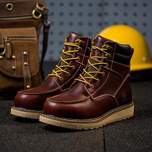 Ботинки Epochsaga Waterproof Soft Moc Toe Industiral & Construction Work 6 дюймов Коричневый/Черный synthetic.ua - Фото 1