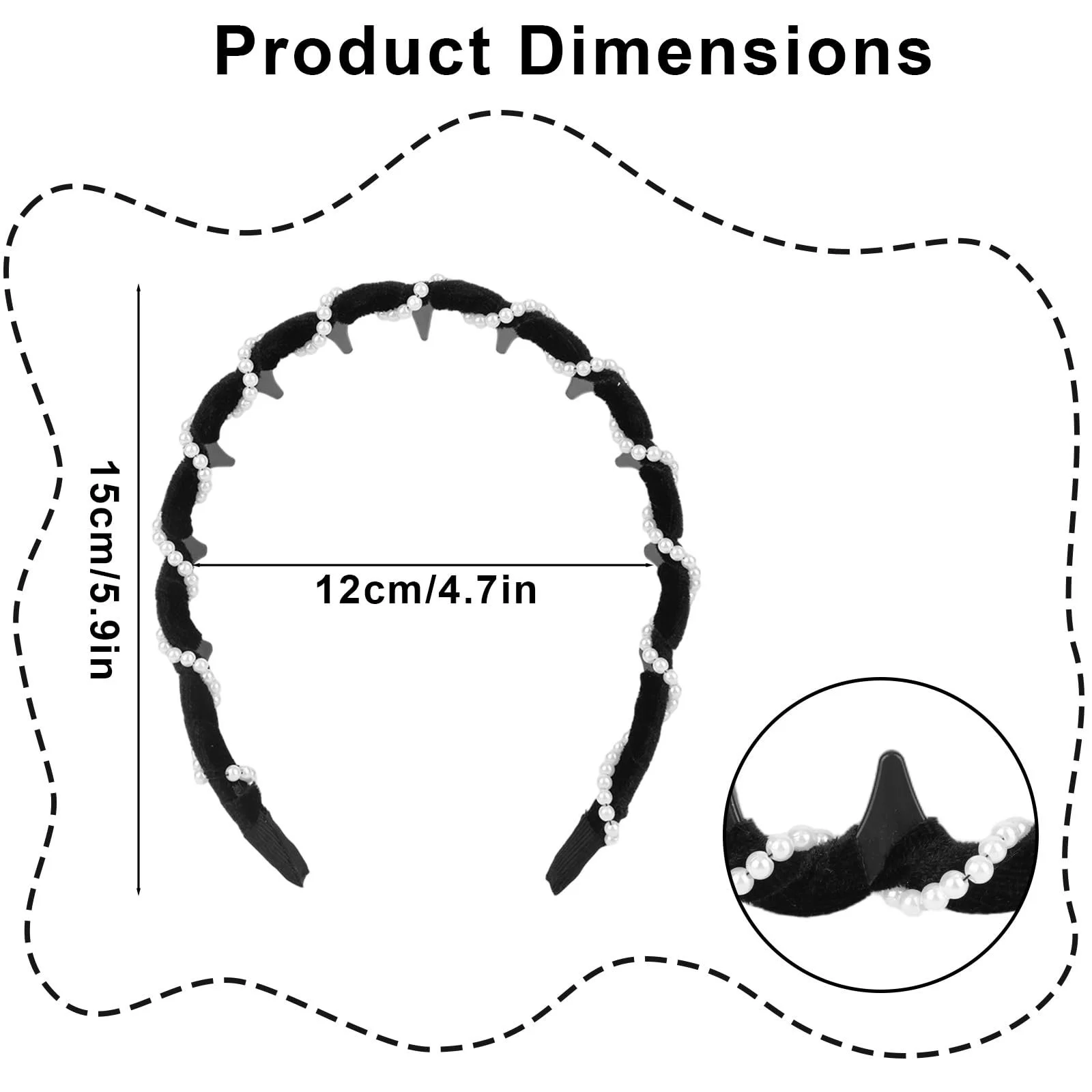 Вінтажний обруч для волосся з високими намистинами, фото №2