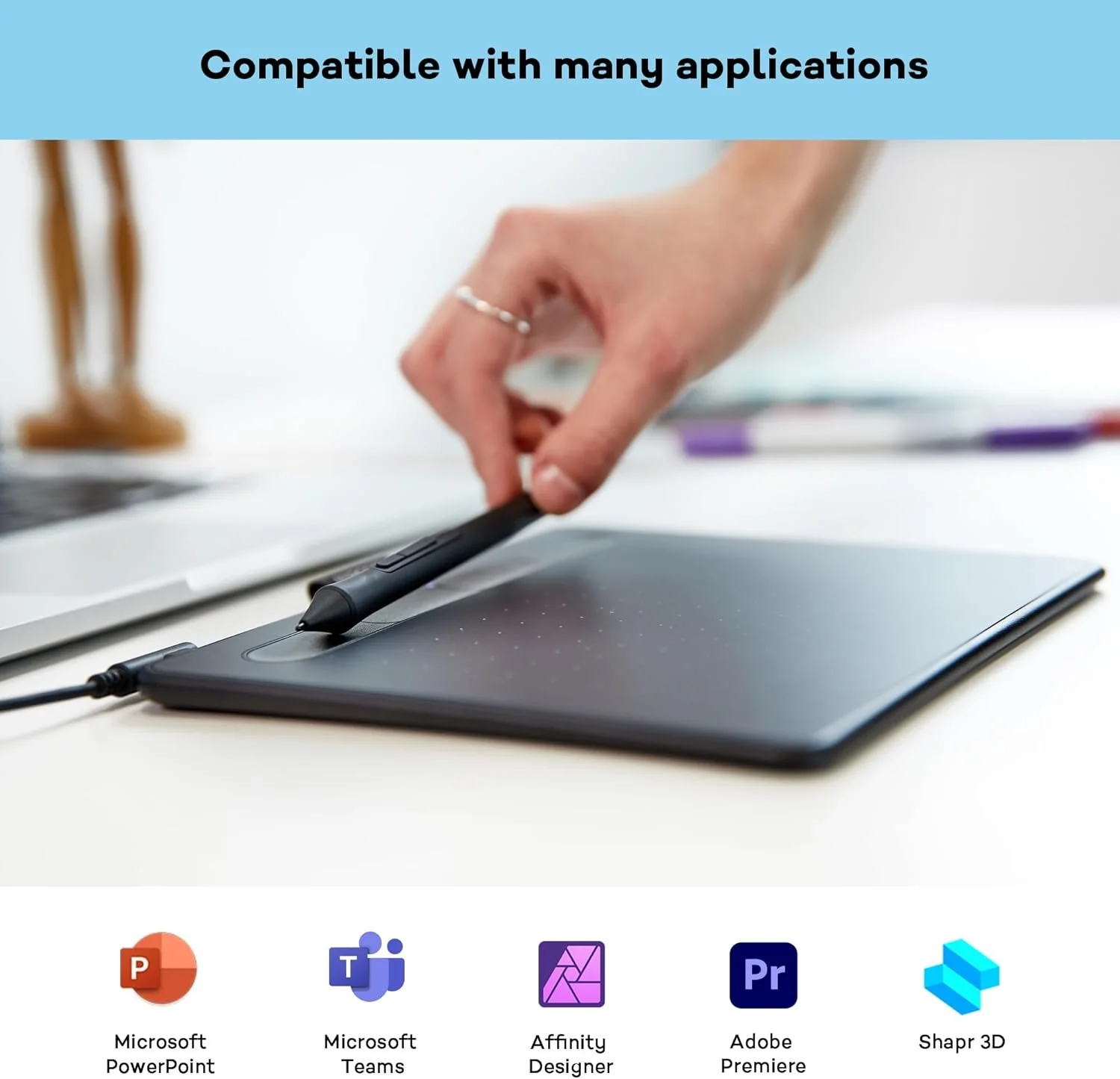 Графический планшет Wacom Intuos CTL-4100K-S / 2540 LPI / Черный, фото №3 Графический планшет Wacom Intuos CTL-4100K-S / 2540 LPI / Черный, фото №3
