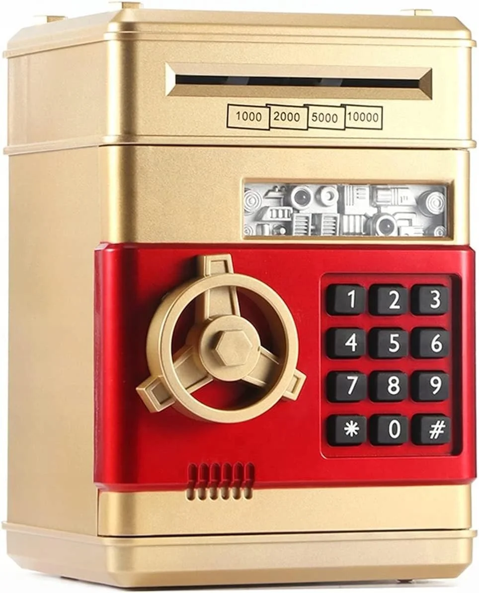 Скарбничка COIL Електронний сейф банкомат з PIN-кодом та автоматичним купюроприймачем червона, фото №5