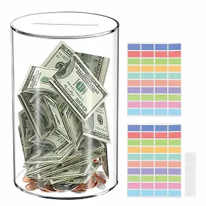 Скарбничка акрилова прозора що не відкривається з 2 етикетками - Фото 1