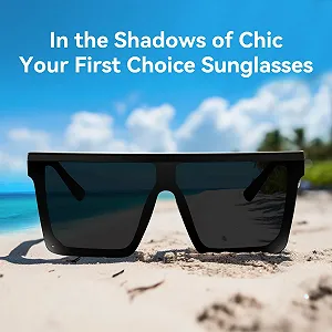 Солнцезащитные очки Квадратные в стиле ретро Dollger для женщин и мужчин, большие, модные, с плоской верхней частью, большой оправой synthetic.ua - Фото 1