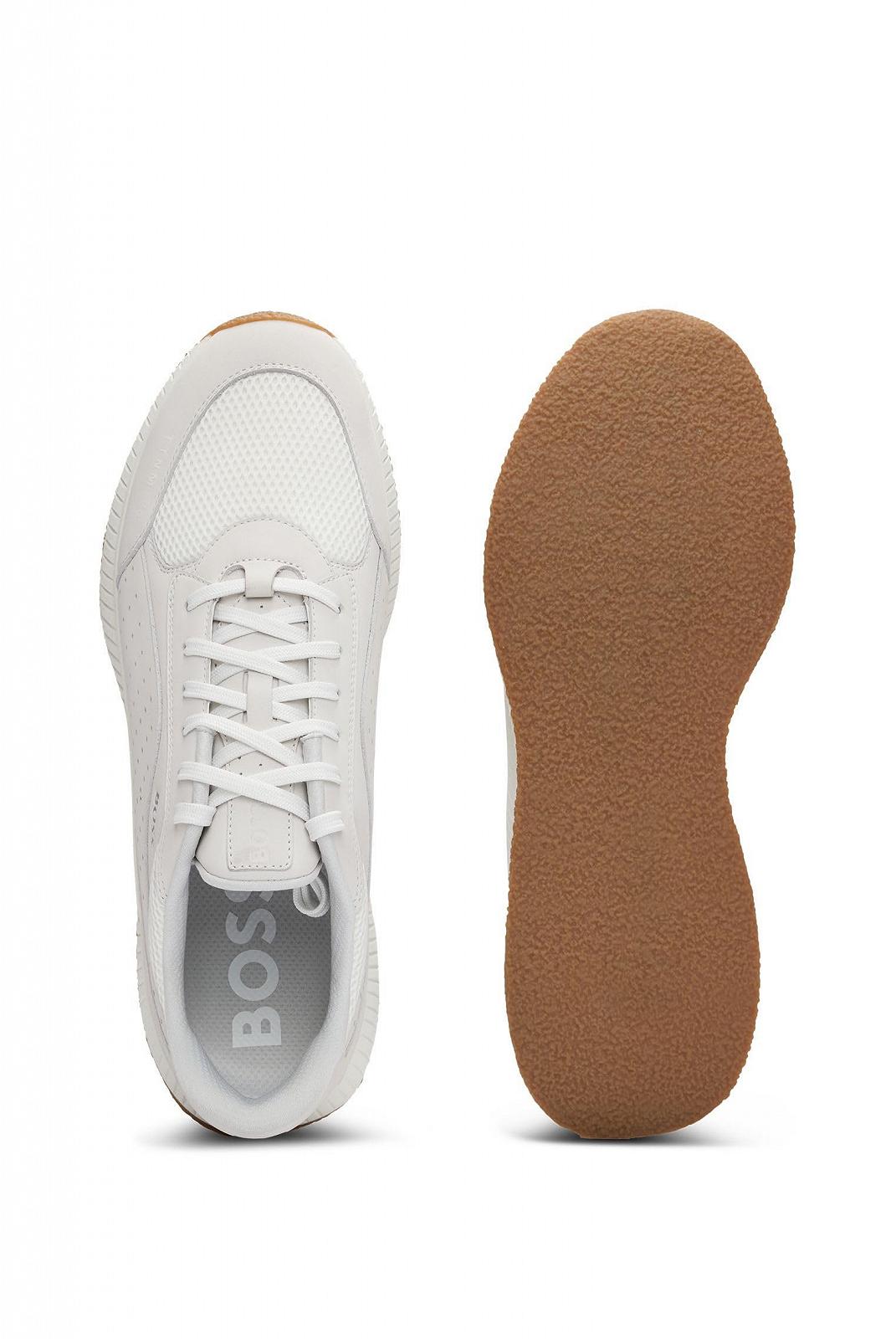 Чоловічі Кросівки BOSS Runn TTNM EVO Шкіряні з Шнурівкою та Сітчастими Деталями, фото №4