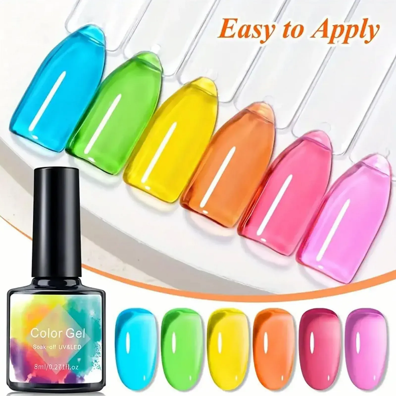 Гель-лак 6 шт. 8 мл Полупрозрачный Гель-лак для ногтей, Быстросохнущий, фото №8 Гель-лак 6 шт. 8 мл Полупрозрачный Гель-лак для ногтей, Быстросохнущий, фото №8