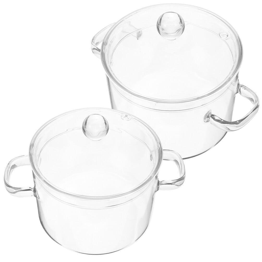 Кастрюля HEMOTON 2 стеклянные кастрюли с крышкой термостойкие прозрачные для приготовления на плите, фото №2 Кастрюля HEMOTON 2 стеклянные кастрюли с крышкой термостойкие прозрачные для приготовления на плите, фото №2