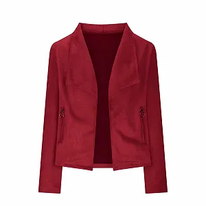 Куртка Женская Мотоциклетная Suede Look Голубая - Фото 1