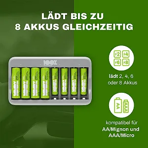 Зарядний пристрій PeakPower для акумуляторів AA/AAA, чорний synthetic.ua - Фото 1
