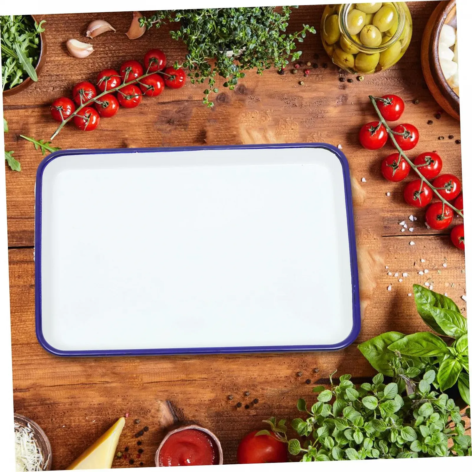 Форма для запекания TOYANDONA Retro Enamel прямоугольная эмалированная белая, фото №4