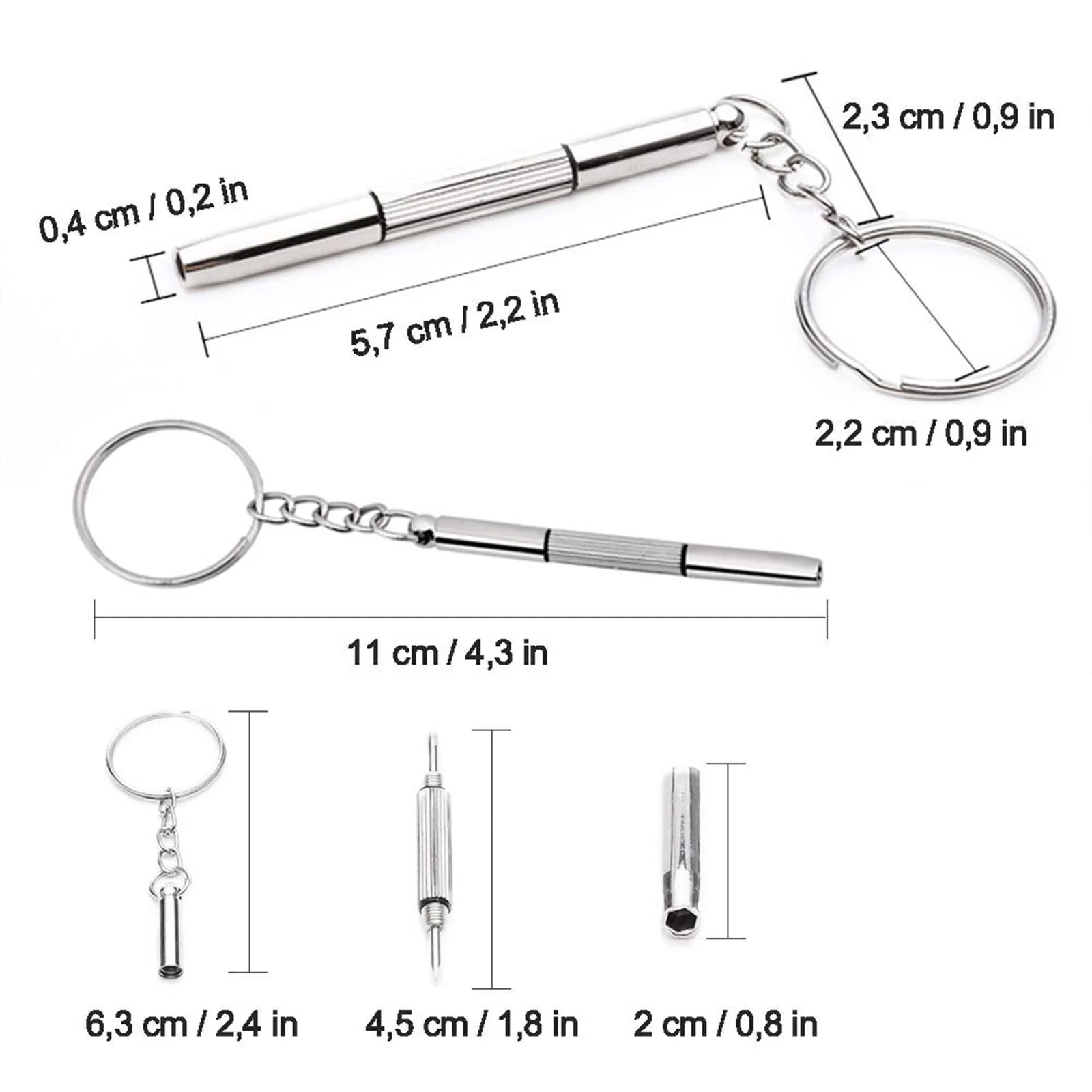 Викрутка для окулярів 3 в 1 Міні Брелок Набір Прецизійних викруток (2 шт.), фото №5