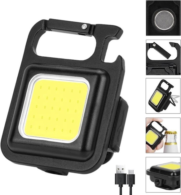 Фонарик аккумуляторный Bluefield 200 mAh карманный с магнитом и карабином водонепроницаемый PР050481, фото №4