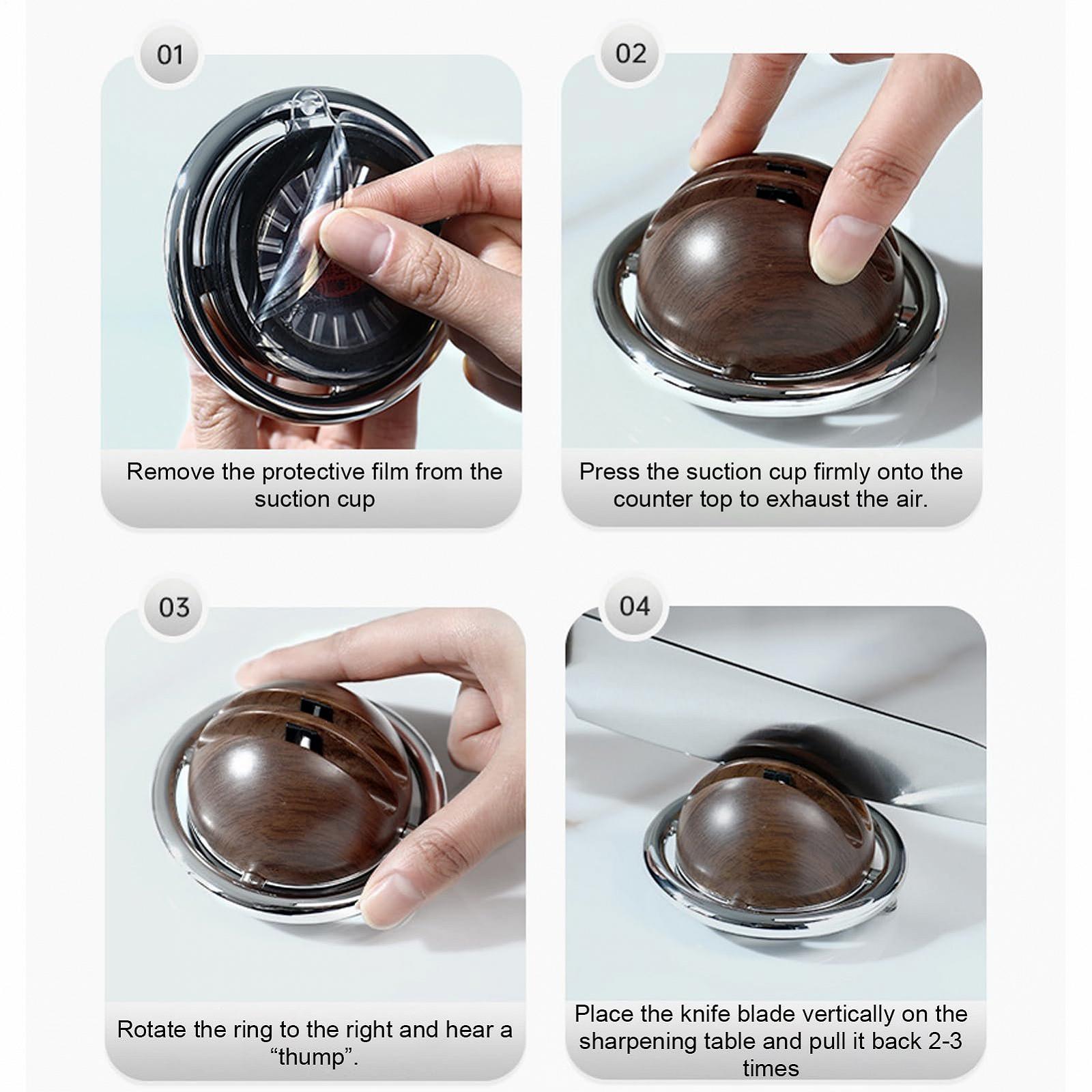 Точильний камінь для кухні двосторонній на присосці для ножів та ножиць, фото №8