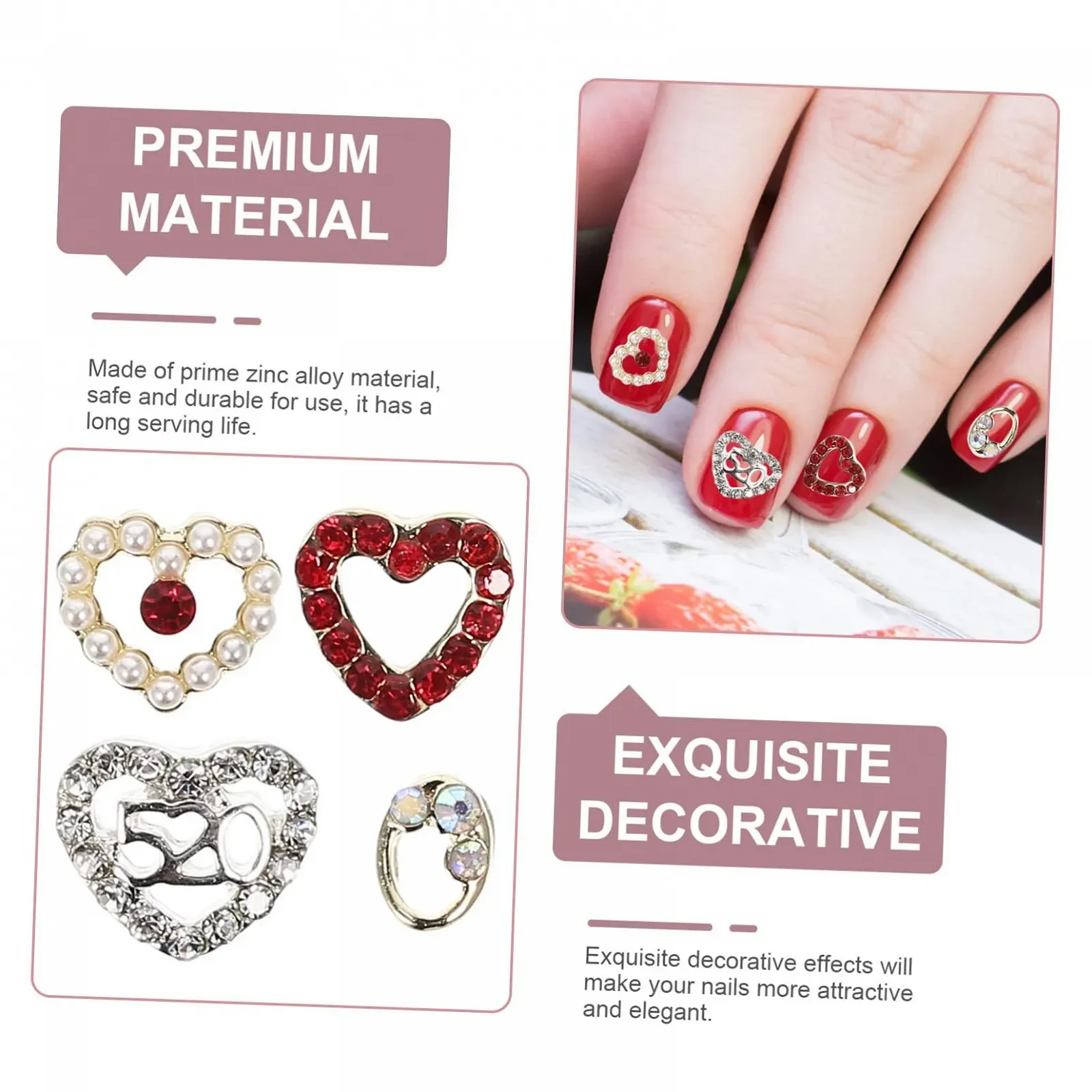 Прикраса для нігтів Серце Housoutil, фото №7