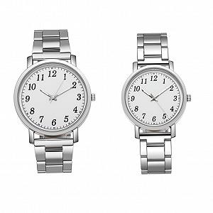 Часы LIFKOME Парные часы Современные часы Кварцевые Серебристый, серебристый (2 шт.) - Фото 1