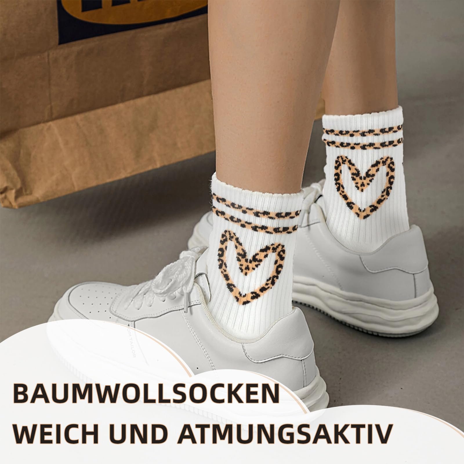 Носки Leo Теннис Женские 36-42 Леопард Сердце, фото №5