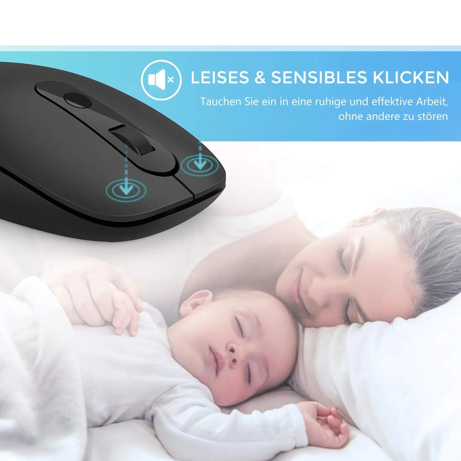 Мышь Seenda USB C Беспроводная 2.4 GHz Беспроводная мышь 2 в 1 с USB и Type-C Ресивером, Тихая Type C Беспроводная мышь DPI 2400 для MacBook, Планшета, Компьютера, Ноутбука и Windows, Черная, фото №4