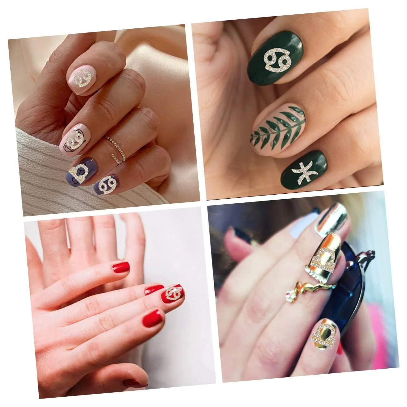 Украшения для ногтей Healvian, 4 набора, 12 знаков зодиака, сплав, стразы для маникюра, 24 шт x 4, фото №4