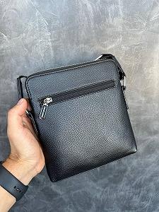 Мужская сумка планшетка Emporio Armani EA7 черная барсетка с плечевым ремнем Армани брендовая месенджер synthetic.ua - Фото 1