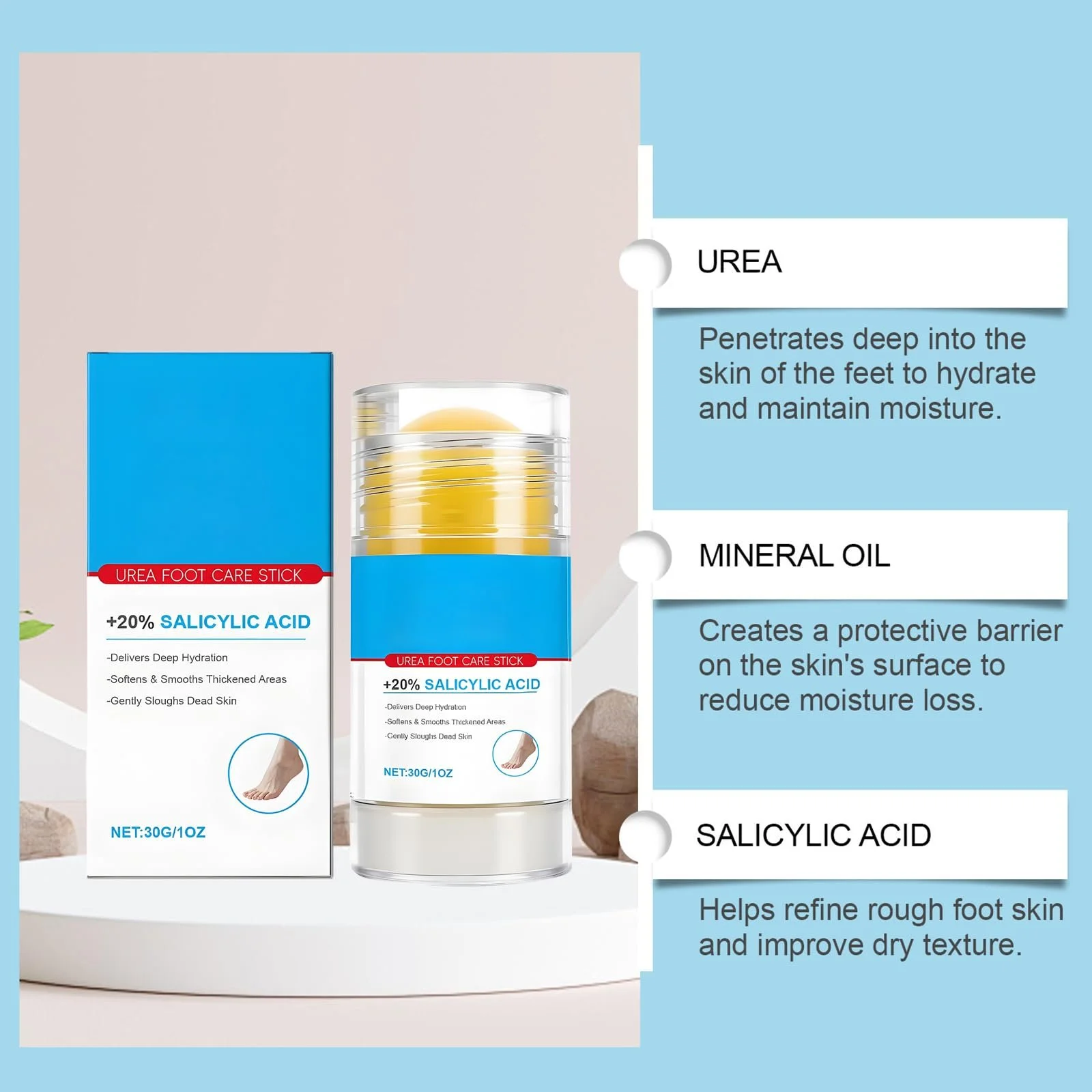 Крем для ног Urea Cream 60% увлажняющий в стике 30 г x 2 шт., фото №5