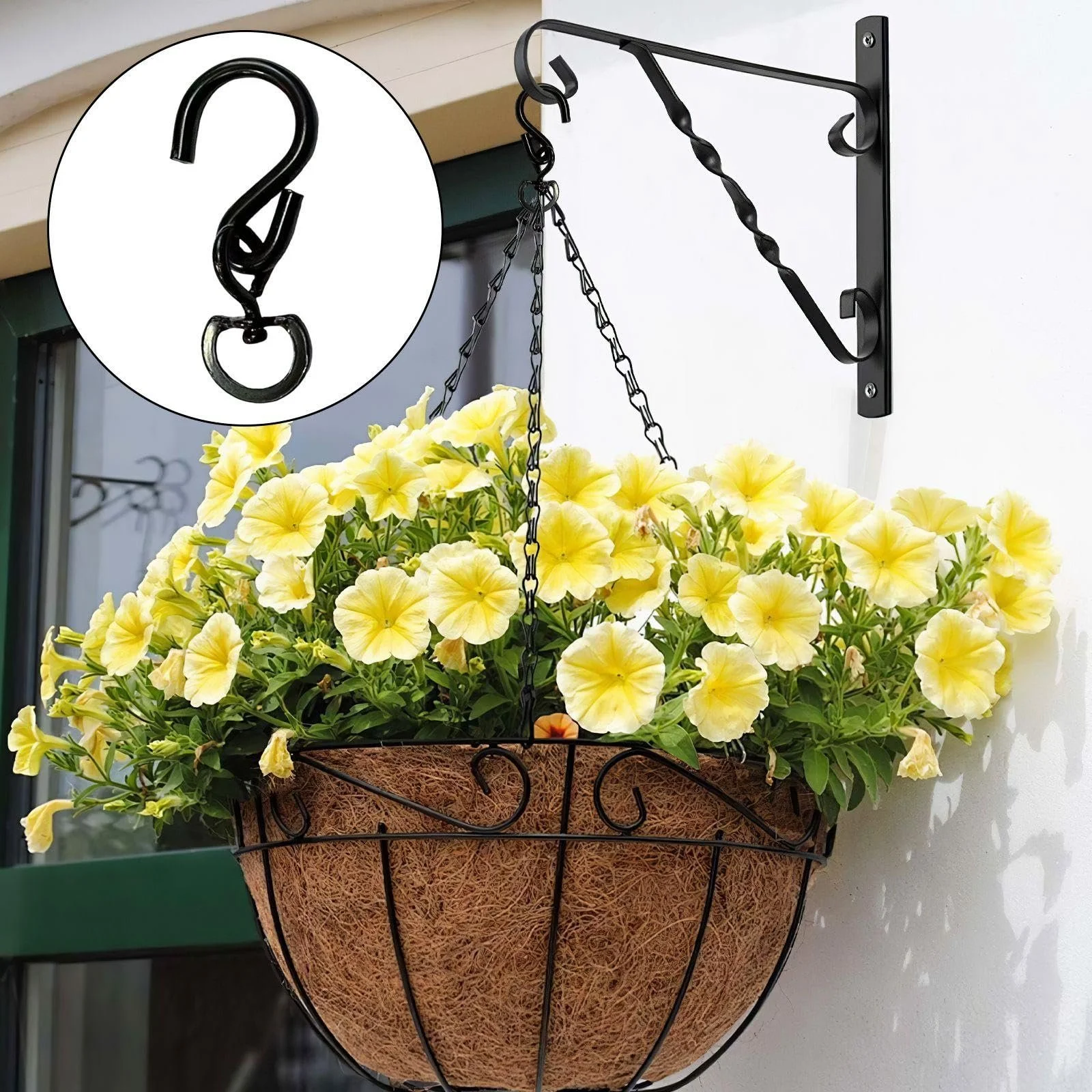 Залізні гачки поворотні 360° 5 шт Чорний, фото №4