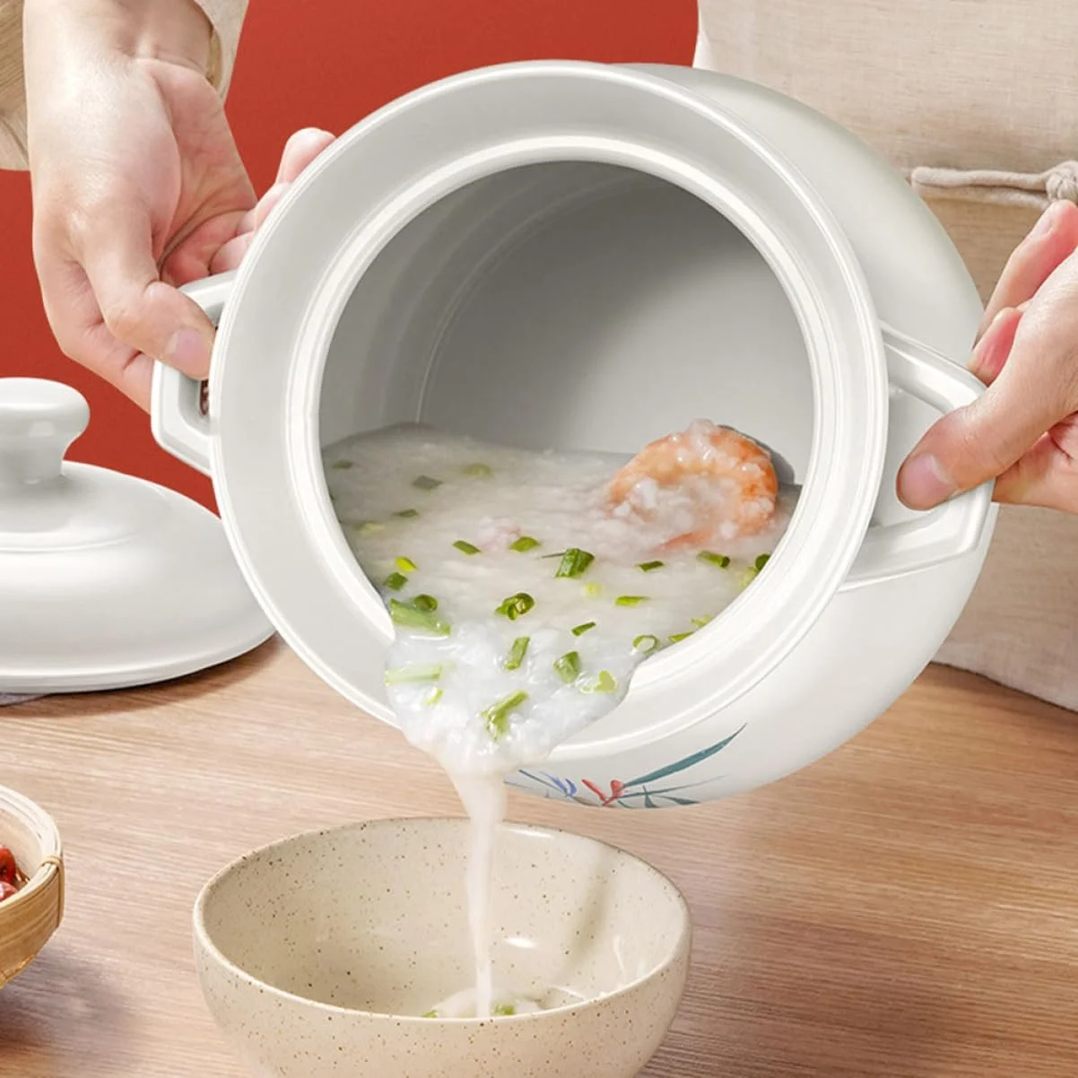 Кастрюля SOLUSTRE Керамическая 2 л Жаростойкая с крышкой для плиты и духовки, фото №5