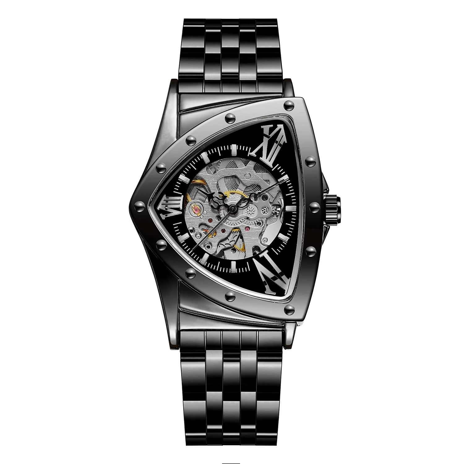 Мужские Часы FORSINING Skeleton Hollow Automatic Iridescent Retro Triangle, водонепроницаемые 30 м, фото №5 Мужские Часы FORSINING Skeleton Hollow Automatic Iridescent Retro Triangle, водонепроницаемые 30 м, фото №5