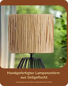 Настільна лампа EDISHINE Boho 29 см E14 4 Вт LED Чорна synthetic.ua - Фото 1