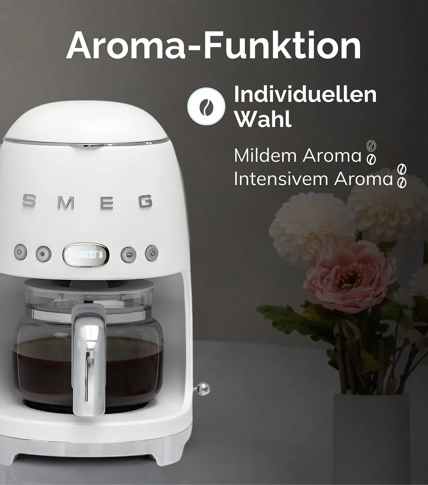 Капельная кофеварка Smeg DCF02BLEU 12 чашек 1050 Вт черная, фото №4