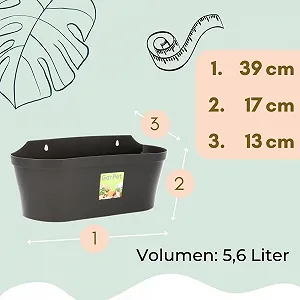 Набір горщиків настінних 2 шт. антрацит synthetic.ua - Фото 1