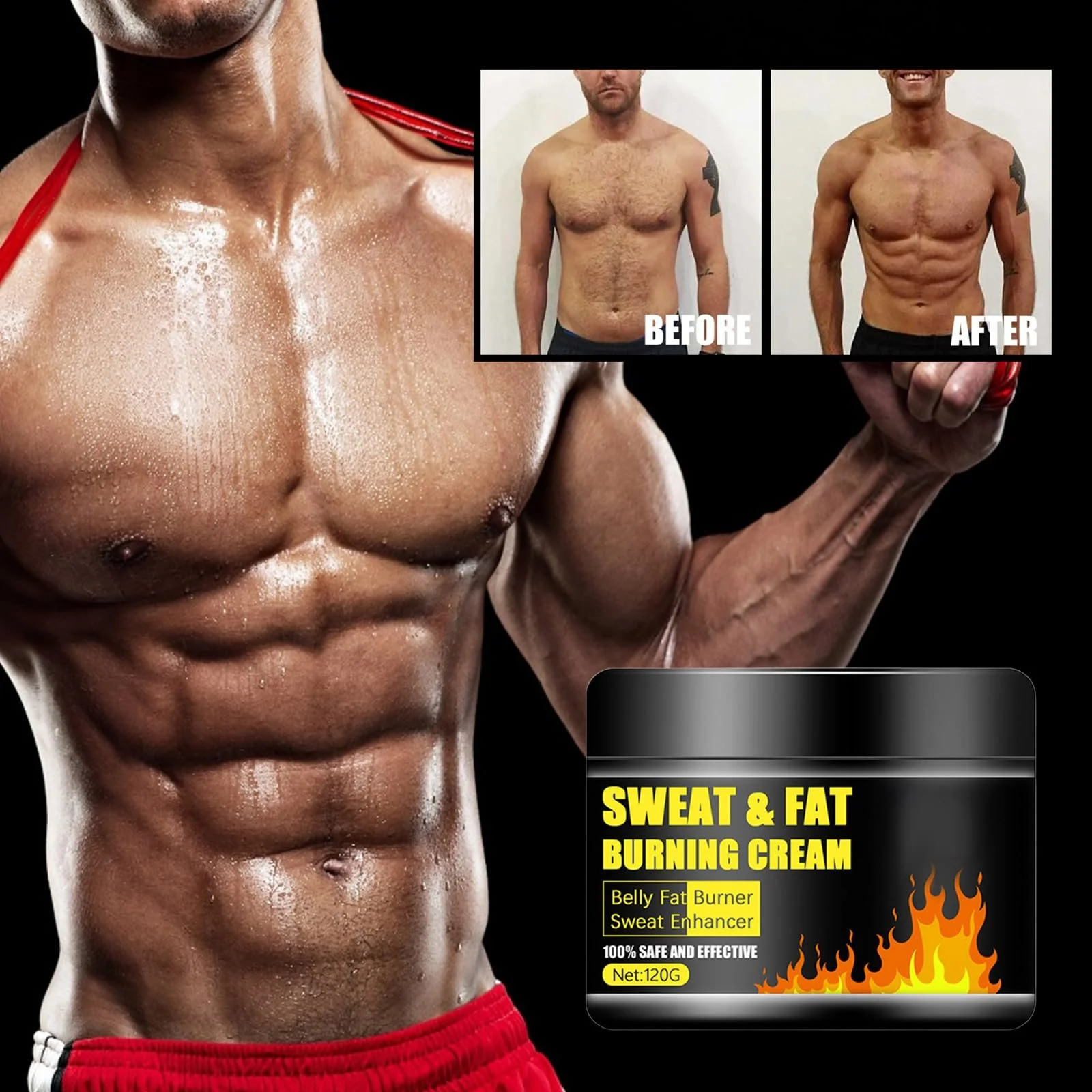 Крем Антицелюлітний 35 Для спалювання жиру, для пружності та формування тіла для живота, талії та сідниць, фото №4