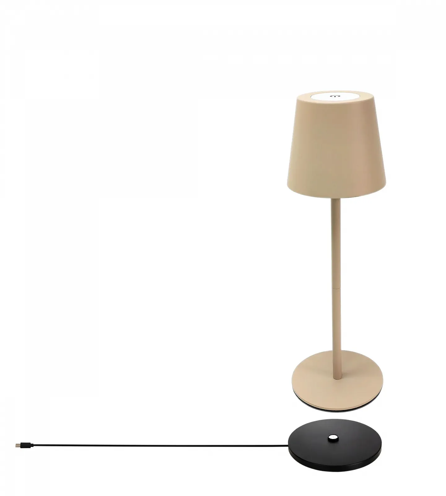 Настільна лампа Trango 2017-03CC Wireless LED Акумуляторна Сенсорна 3 Вт 2700 K IP44 Бежева, фото №1