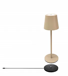 Настільна лампа Trango 2017-03CC Wireless LED Акумуляторна Сенсорна 3 Вт 2700 K IP44 Бежева - Фото 1