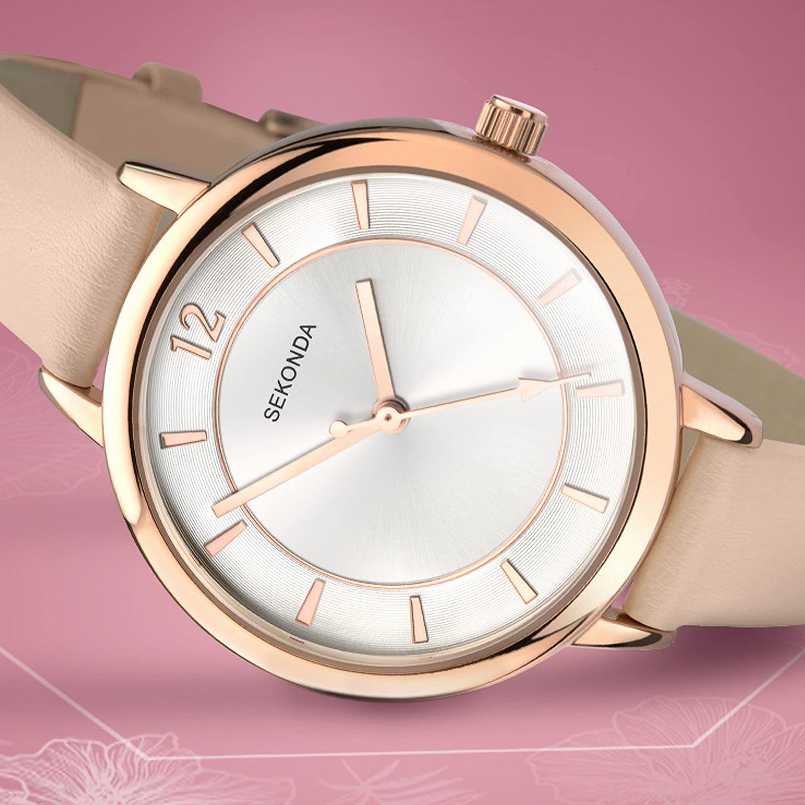 Жіночий наручний годинник Кварцовий Аналоговий Sekonda Classic 35 мм Рожеве Золото, фото №5