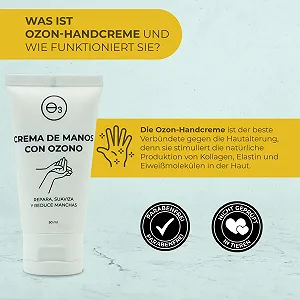 Крем для рук OZONO D'OR для потрескавшихся рук, 100% натуральный и органический озон, крем для рук для очень сухой кожи рук с озонированным оливковым маслом, 50 мл synthetic.ua - Фото 1