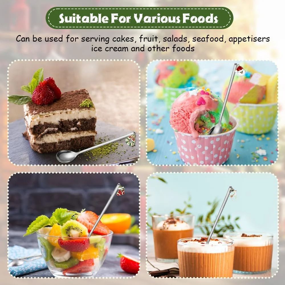 Ложка Різдвяна, набір 6 штук, з нержавіючої сталі, фото №5