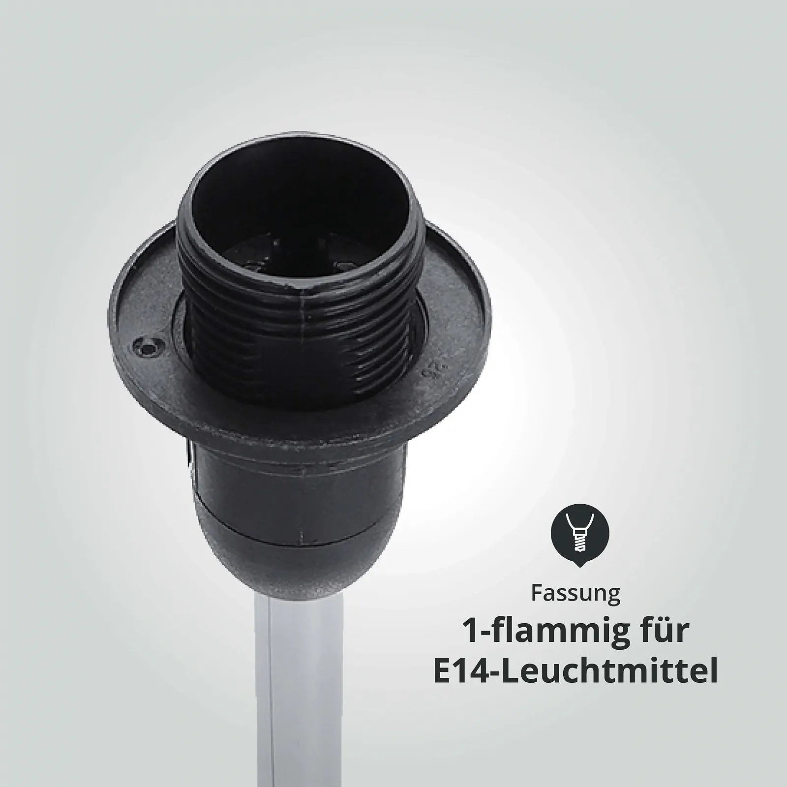 Настільна лампа LED Universum 7369 з тканинним абажуром цоколь E14 металева основа Чорний Хром, фото №6