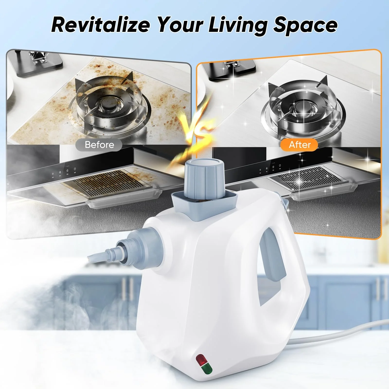 Пароочисник MINENICE, 1000 Вт, ручний пристрій для підлоги, тиск пари 3,2 бар, з 11 аксесуарами, фото №4 Пароочисник MINENICE, 1000 Вт, ручний пристрій для підлоги, тиск пари 3,2 бар, з 11 аксесуарами, фото №4