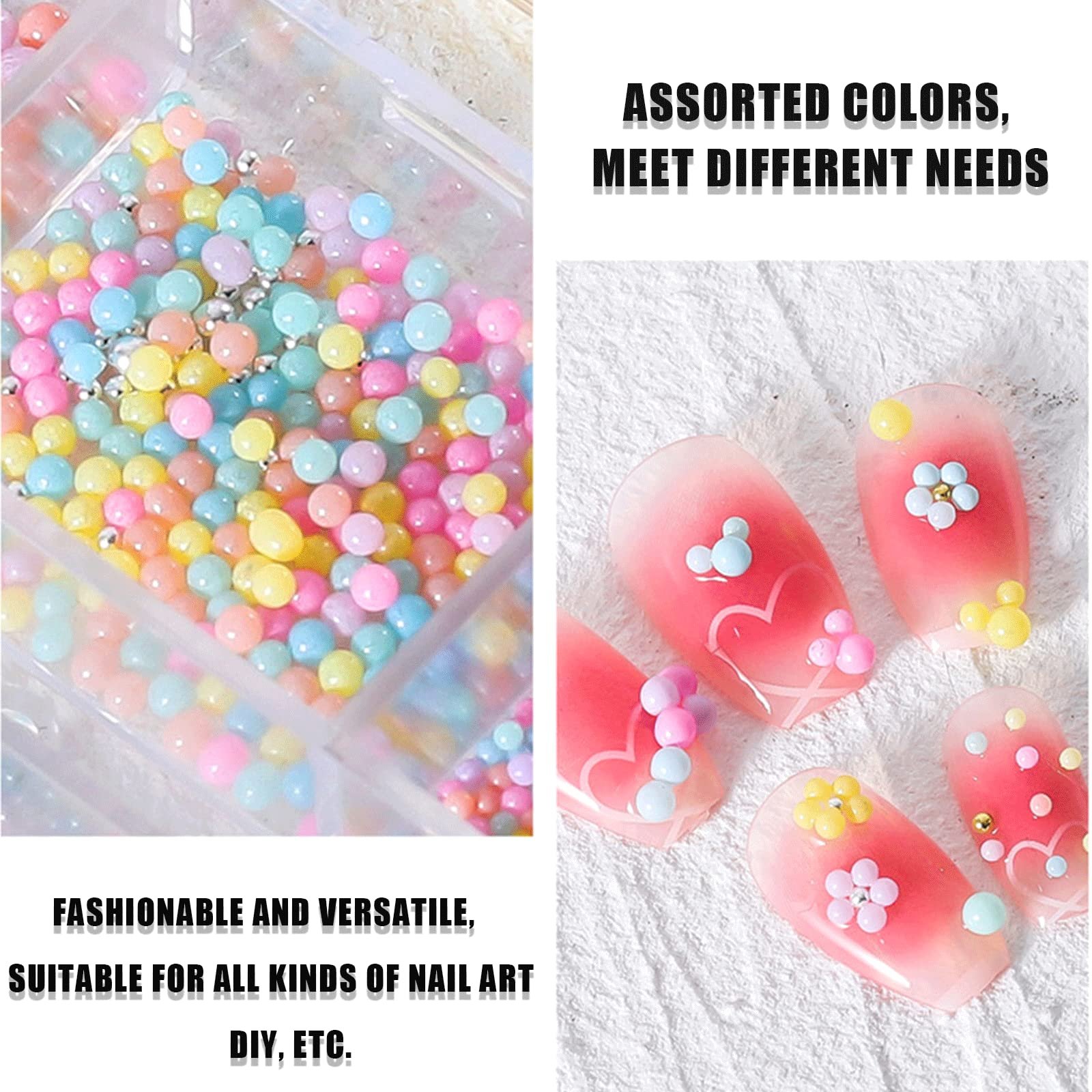 3D Декорація для нігтів Ікра, 2 коробки Мікс Кольорів, фото №5 3D Декорація для нігтів Ікра, 2 коробки Мікс Кольорів, фото №5