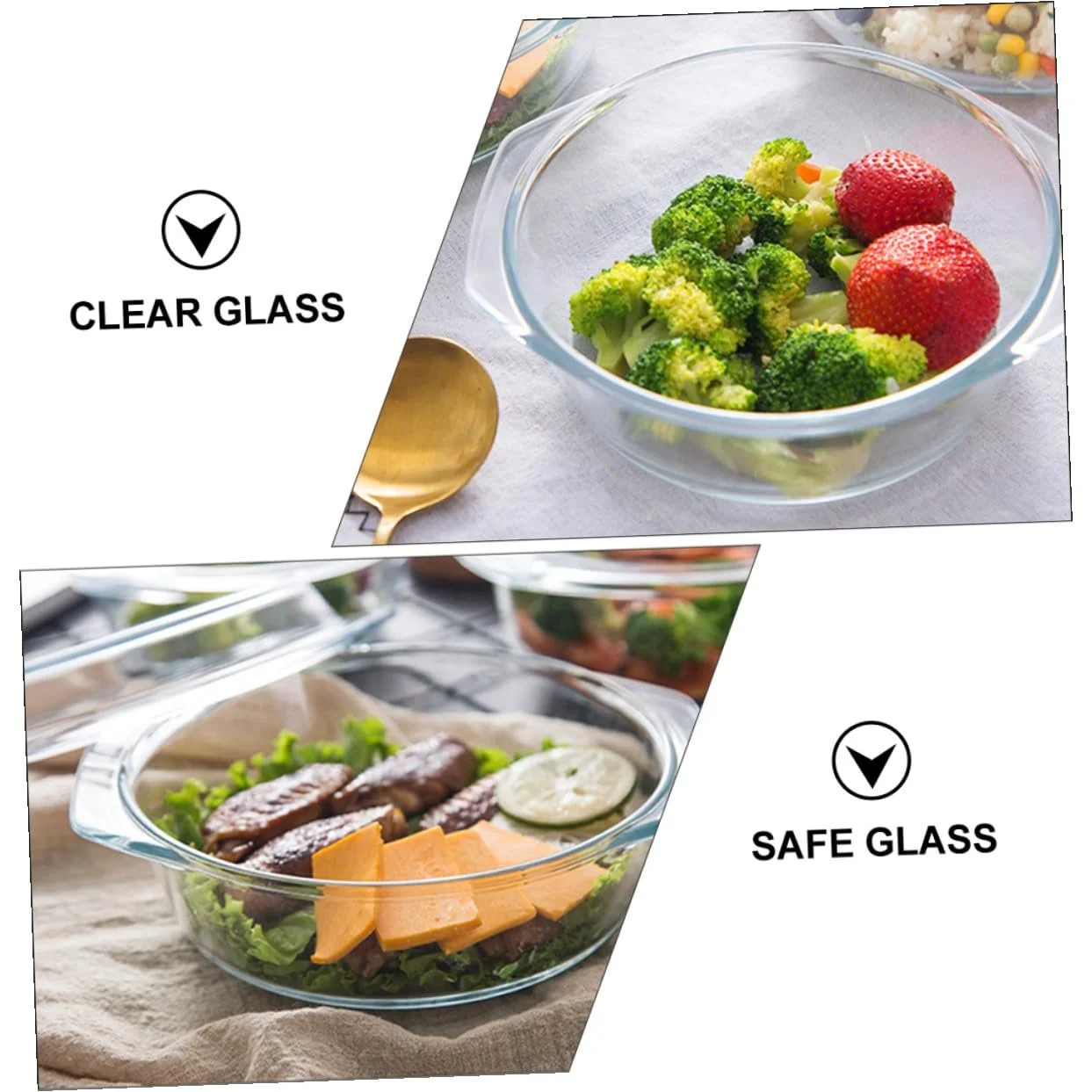 Чаша Homoyoyo із загартованого скла з кришкою 0.65 л термостійка прозора, фото №9