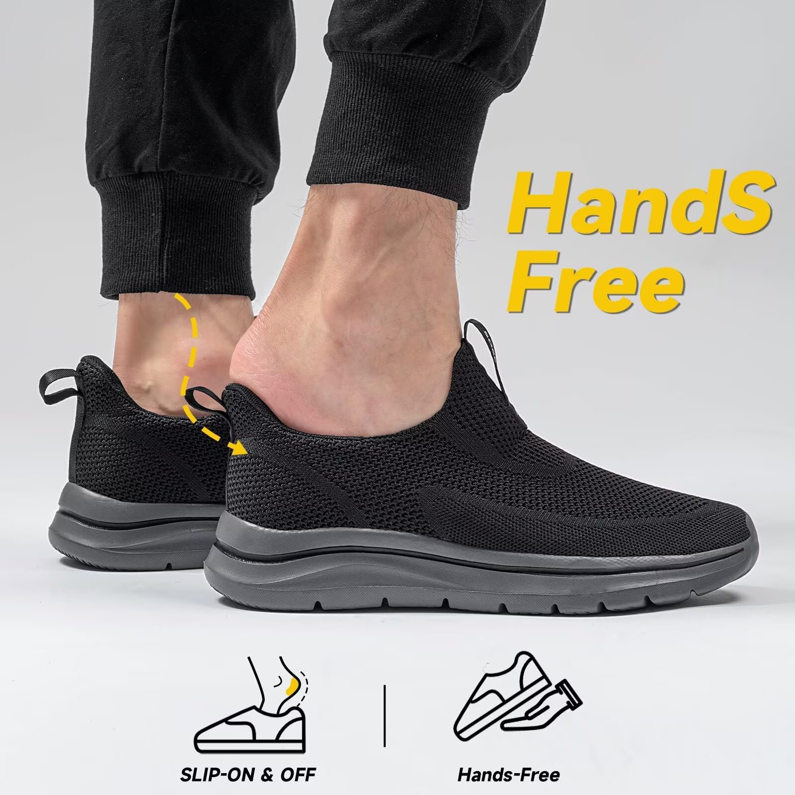Кроссовки Sosenfer Без шнурков Мужские для фитнеса Дышащие Слипоны для ходьбы для спортзала, фото №2 Кроссовки Sosenfer Без шнурков Мужские для фитнеса Дышащие Слипоны для ходьбы для спортзала, фото №2