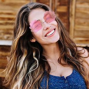 Сонцезахисні Окуляри Без Оправи LIFKOME Унісекс для Вечірок, рожевий synthetic.ua - Фото 1