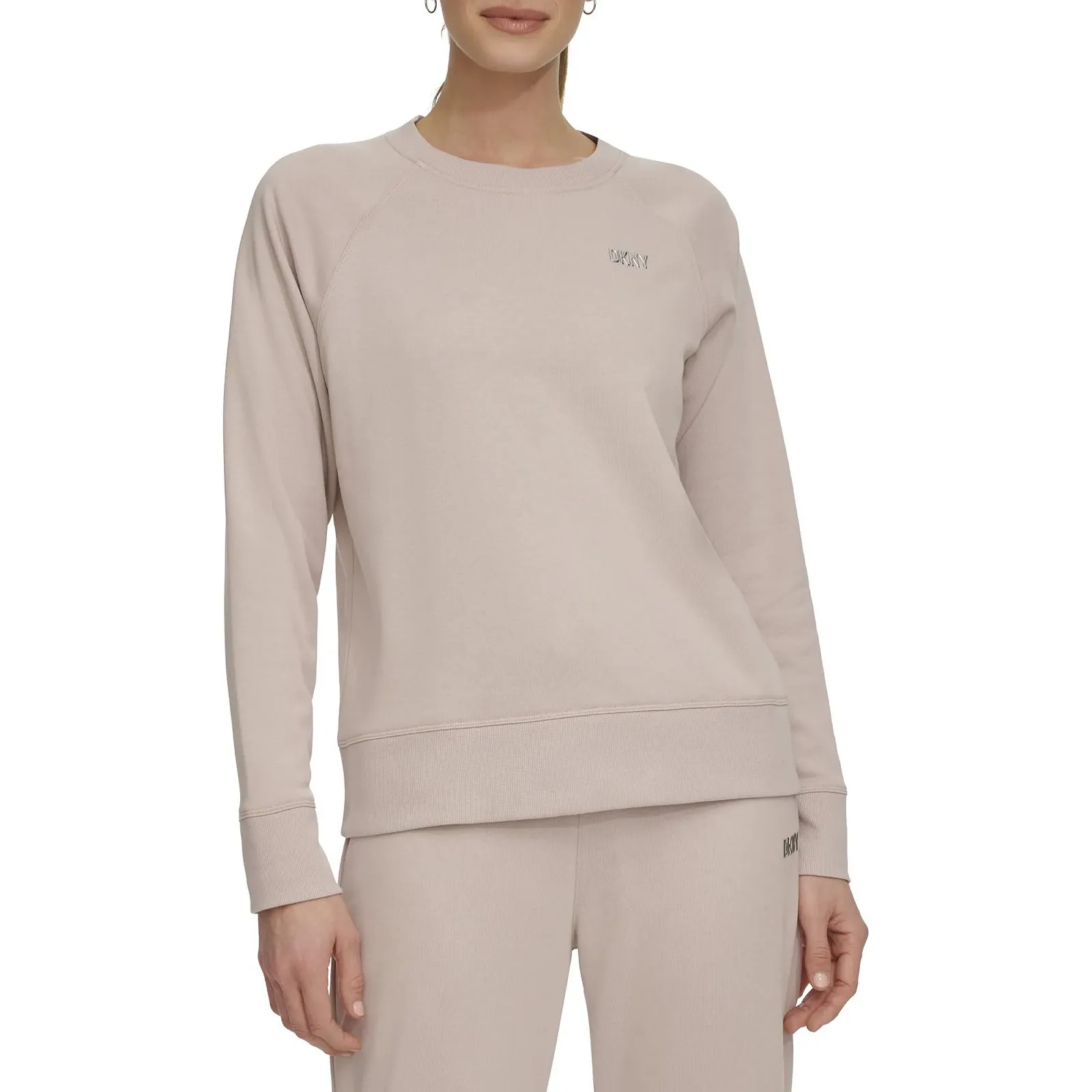 Жіночий Світшот DKNY з Металевим Логотипом, Круглий Виріз, фото №2 Жіночий Світшот DKNY з Металевим Логотипом, Круглий Виріз, фото №2