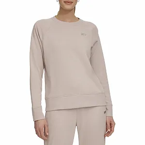 Женский Свитшот DKNY с Металлическим Логотипом, Круглый Вырез synthetic.ua - Фото 1
