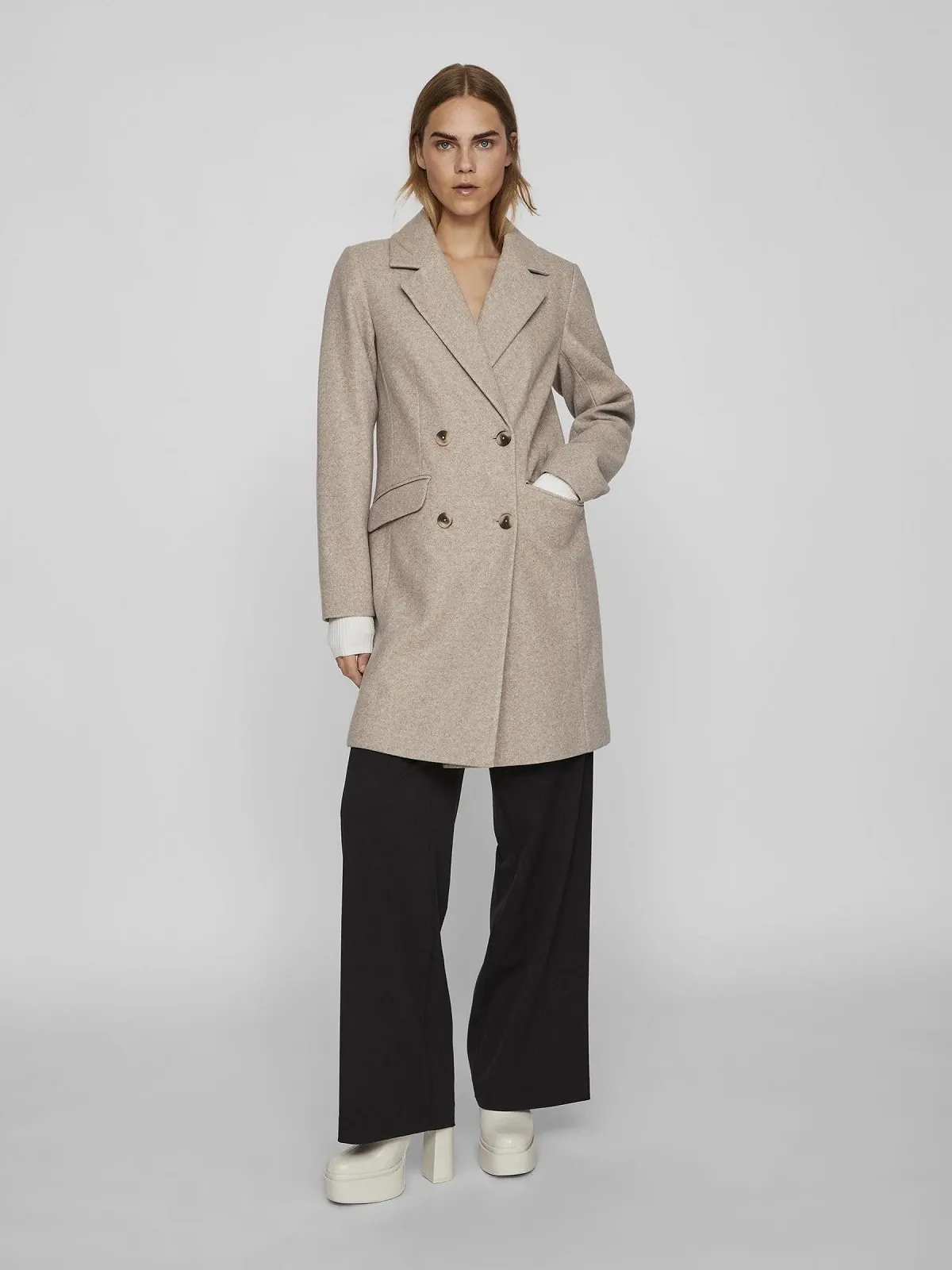 Пальто Vila Vilunna L/S Coat/Pb Short, фото №3 Пальто Vila Vilunna L/S Coat/Pb Short, фото №3