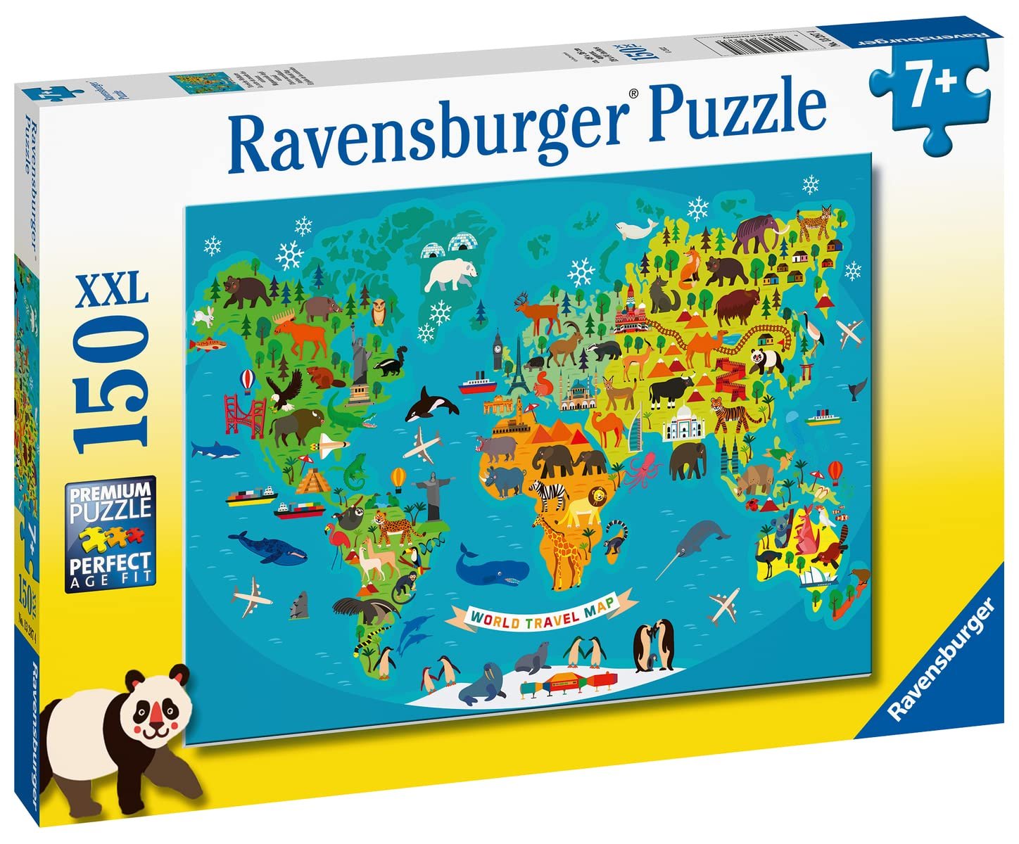 Детский пазл Ravensburger Animal World Map 150 элементов XXL от 7 лет, фото №2