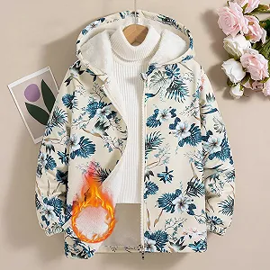 Куртка стьобана SYDUZAX для дівчат-підлітків, квітковий принт synthetic.ua - Фото 1